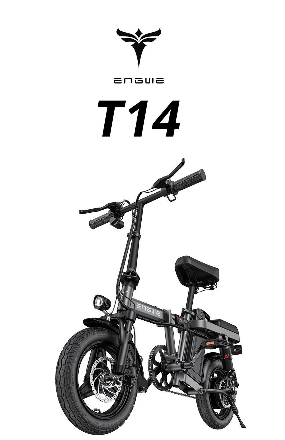 ENGWE T14 Folding Electric Bicycle 14 Inch Tire 250W Brushless Motor 48V 10Ah Battery 25km/h Max Speed - Blue