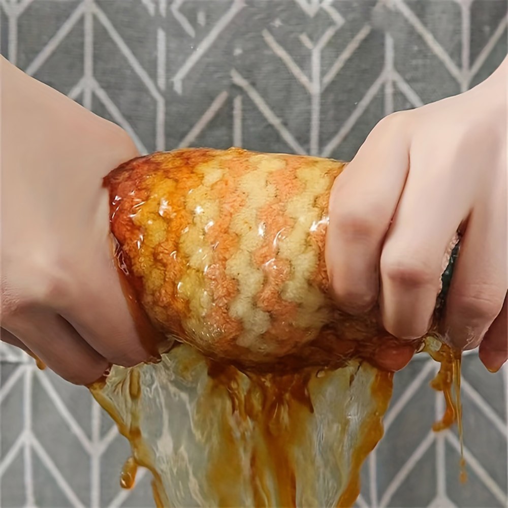 10pcs 22*22cm Kitchen Dishcloths, Super Absorbent, Non-stick Oil