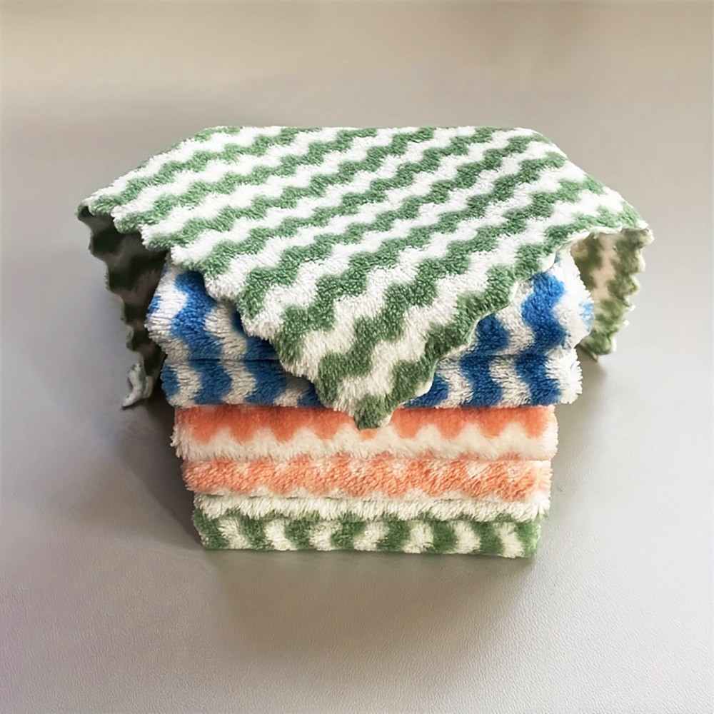 10pcs 22*22cm Kitchen Dishcloths, Super Absorbent, Non-stick Oil