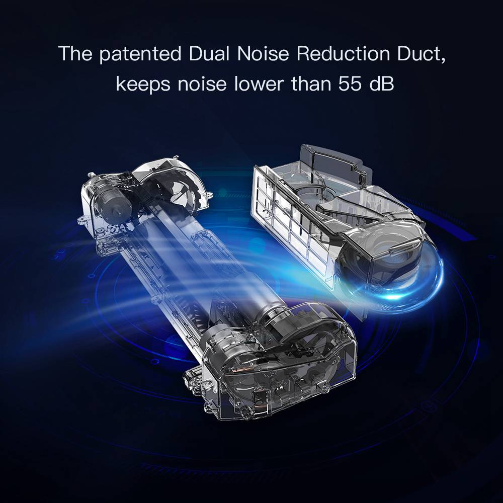 Refurbished 360 S7 Pro Smart Robot Vacuum Cleaner 2200Pa Suction LDS Laser Navigation APP Control 3200mAh Battery 120min Runtime Multiple Map Management - Black