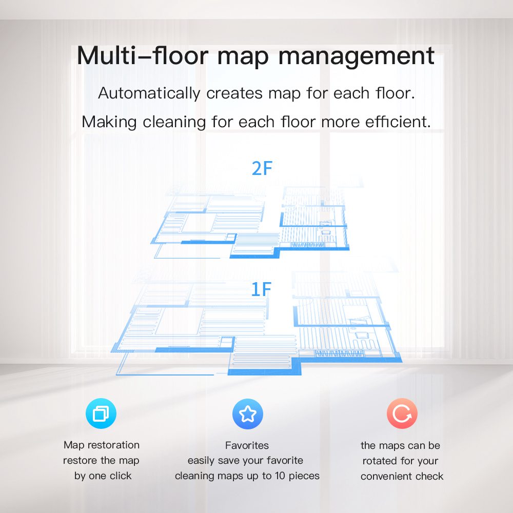 Refurbished 360 S7 Pro Smart Robot Vacuum Cleaner 2200Pa Suction LDS Laser Navigation APP Control 3200mAh Battery 120min Runtime Multiple Map Management - Black