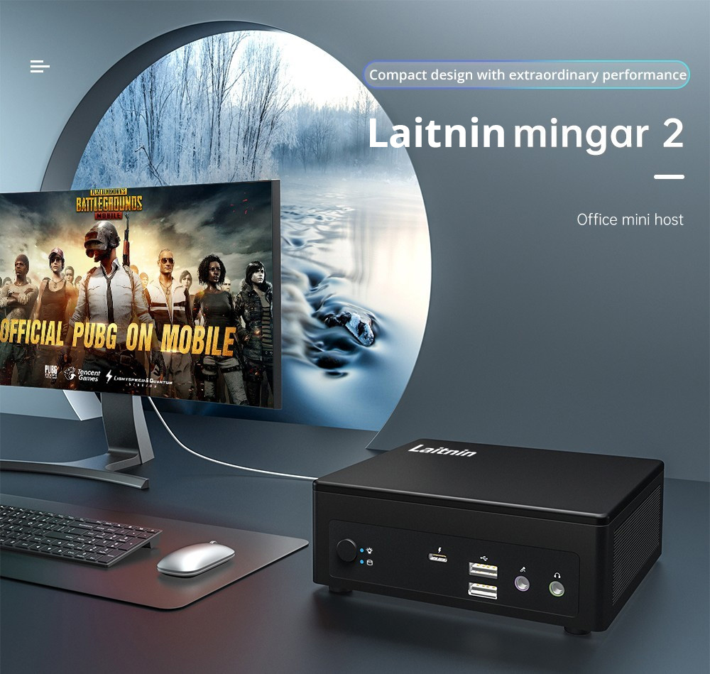 Laitnin T2 Mingar 2 MINI PC Intel Core i7-1185G7 up to 4.8 GHz, 16GB RAM+512GB SSD, Windows 11 Pro, WiFi 6