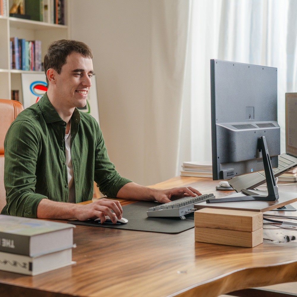 3inuS 87-Key 5-in-1 Mechanical Keyboard Hub Dual USB-C Cable Hot-Swappable - Blue Switches