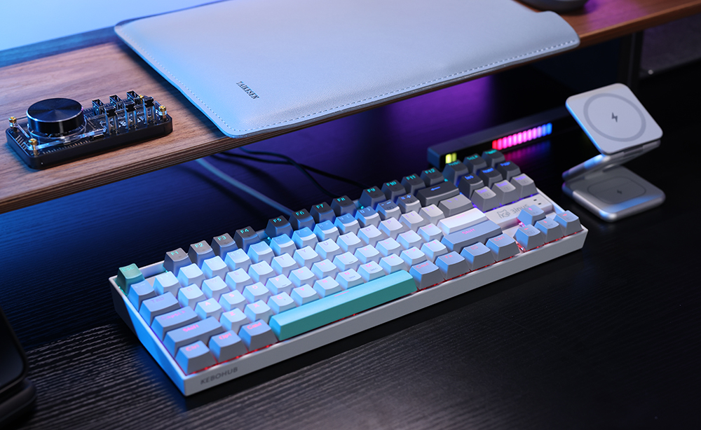 3inuS 87-Key 5-in-1 Mechanical Keyboard Hub Dual USB-C Cable Hot-Swappable - Brown Switches