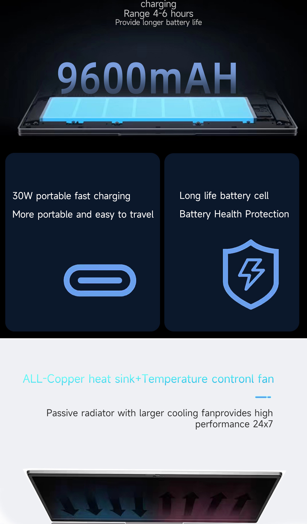 Meenhong P8 2 in 1 Laptop 8in Intel 12th Alder Lake N100 Quad Core up to 3.4GHz, 12GB LPDDR5 256GB SSD, Windows 11 Pro, WiFi6, Bluetooth 5.2 - US
