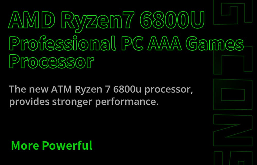 AOKZOE A1 Video Game Console Laptop, AMD Ryzen 76800U, 16GB LPDDR5 512GB SSD, Pre Installed Windows 11, Cooling System