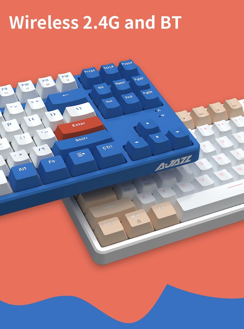 Ajazz AK871 87 Keys Wireless Dual-mode Mechanical Keyboard - Blue Switch