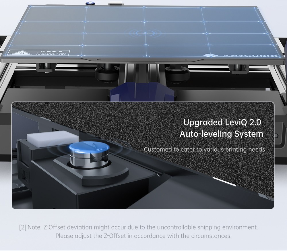 Anycubic Kobra 2 Neo 3D Printer, 25-Point Auto Leveling, 250 mm/s Max Printing Speed, Cooling Fan, 32-bit Silent Motherboard, 250x220x220mm - EU Plug