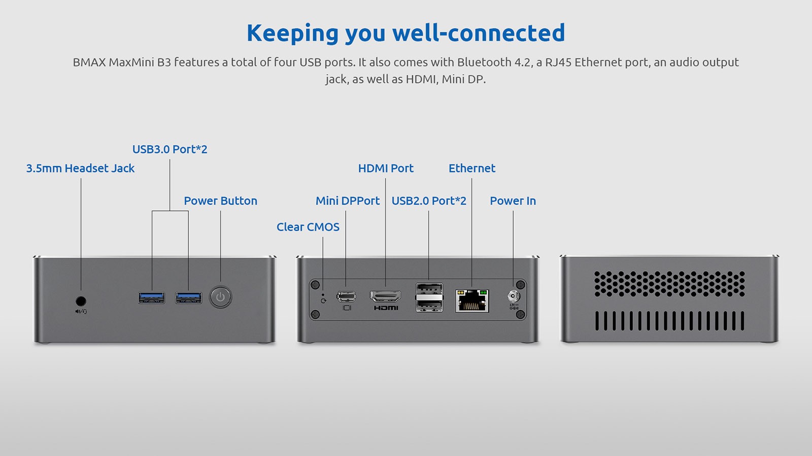 BMAX B3 Mini PC Intel Core i3 5005U Processor, 8GB DDR3 128GB SSD, Windows 10 Pro, 2.4G & 5G WiFi
