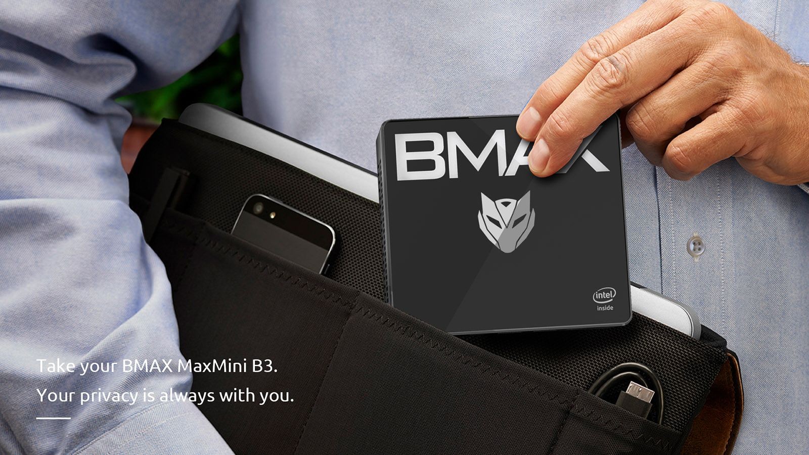 BMAX B3 Mini PC Intel Core i3 5005U Processor, 8GB DDR3 128GB SSD, Windows 10 Pro, 2.4G & 5G WiFi