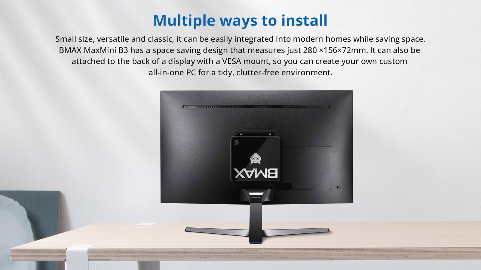 BMAX B3 Mini PC Intel Core i3 5005U Processor, 8GB DDR3 128GB SSD, Windows 10 Pro, 2.4G & 5G WiFi