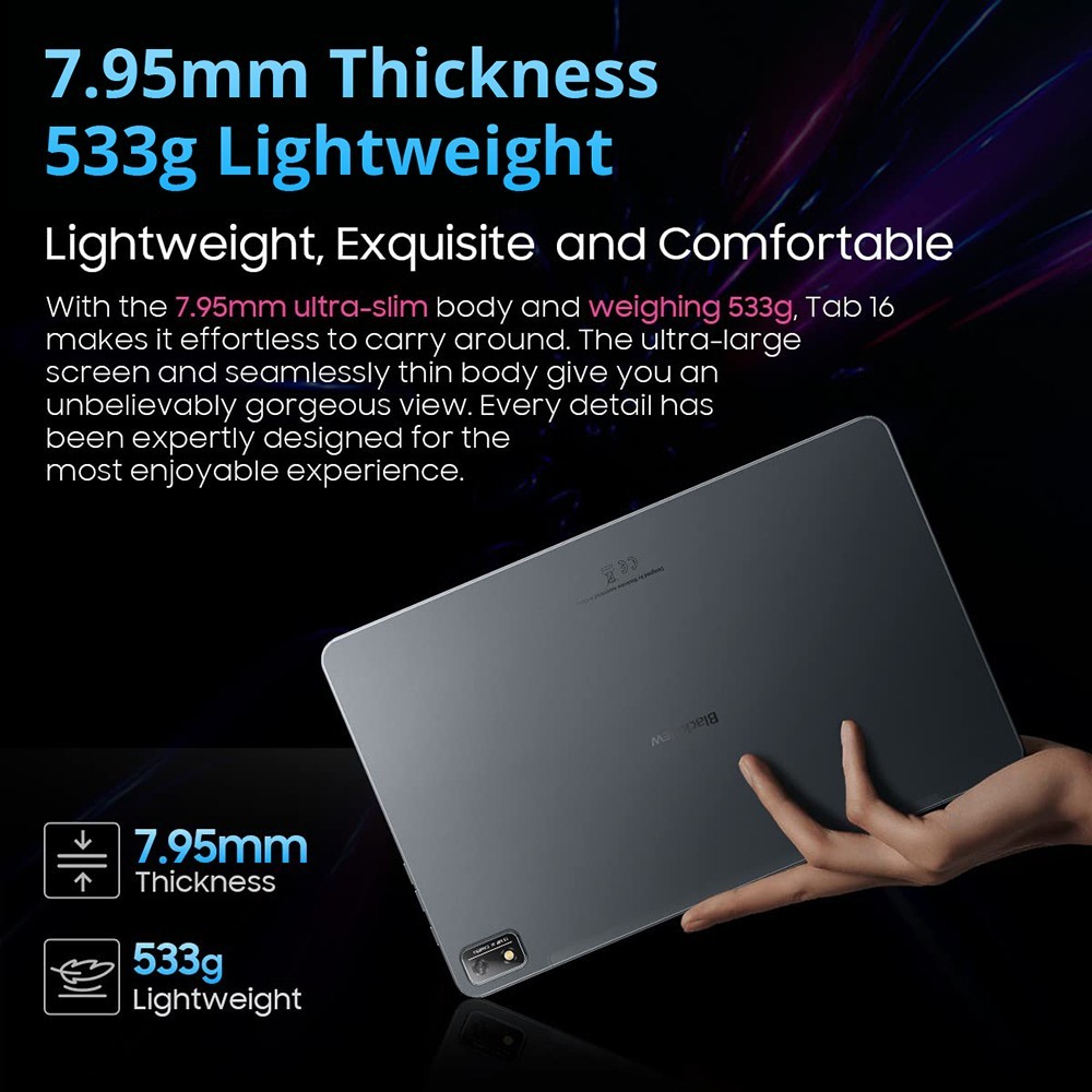 Blackview Tab 16 4G Tablet 11in 2K Full IPS Screen Unisoc T616 8GB RAM 256GB ROM Android 12 7680mAh Battery - Green