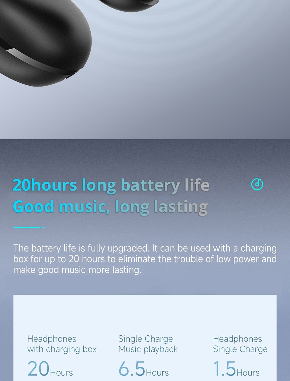 Coowoo Air Pro 6 Bluetooth Clip-on Open Ear Headphones - Black