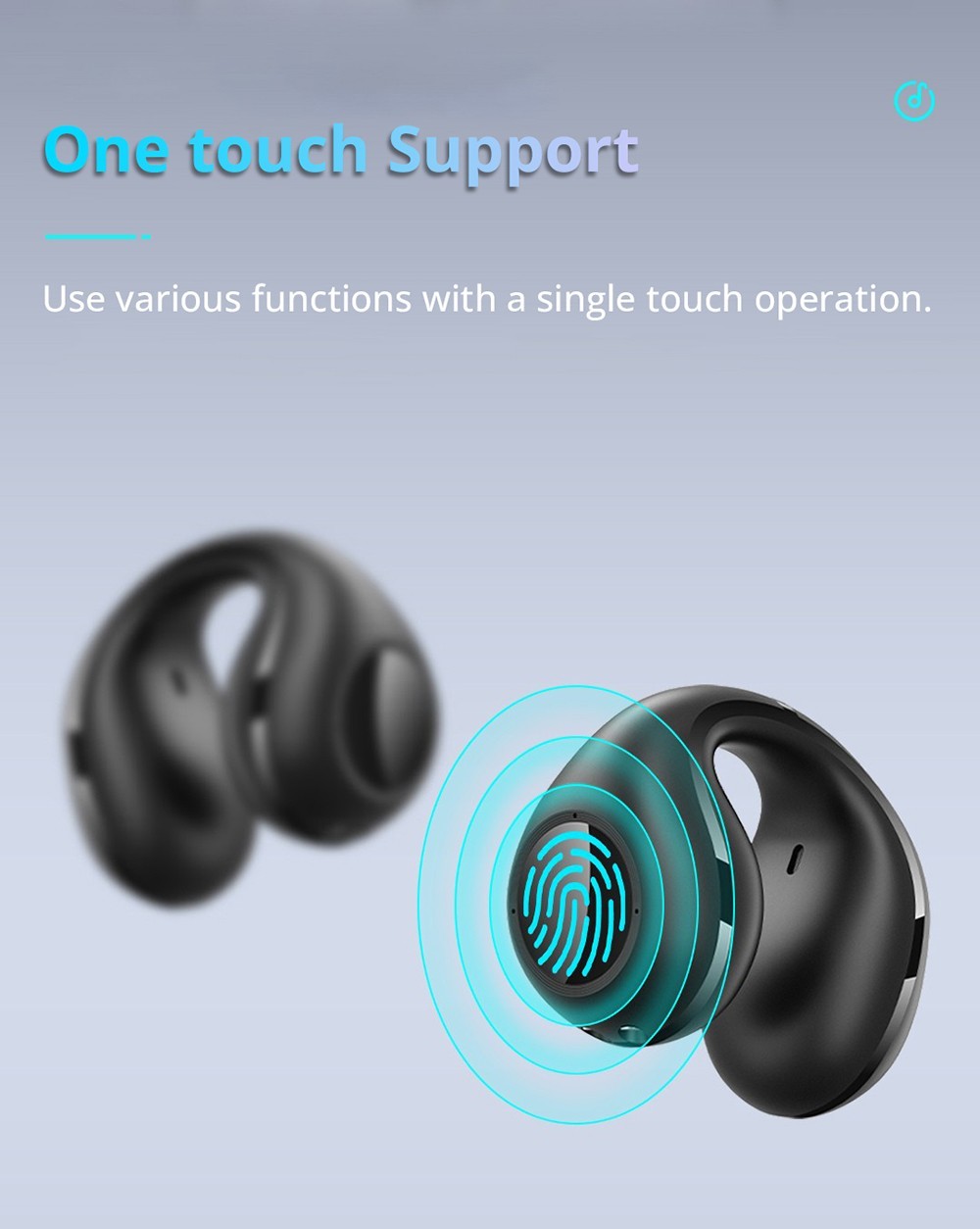 Coowoo Air Pro 6 Bluetooth Clip-on Open Ear Headphones - Black