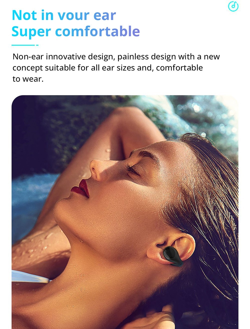 Coowoo Air Pro 6 Bluetooth Clip-on Open Ear Headphones - Black