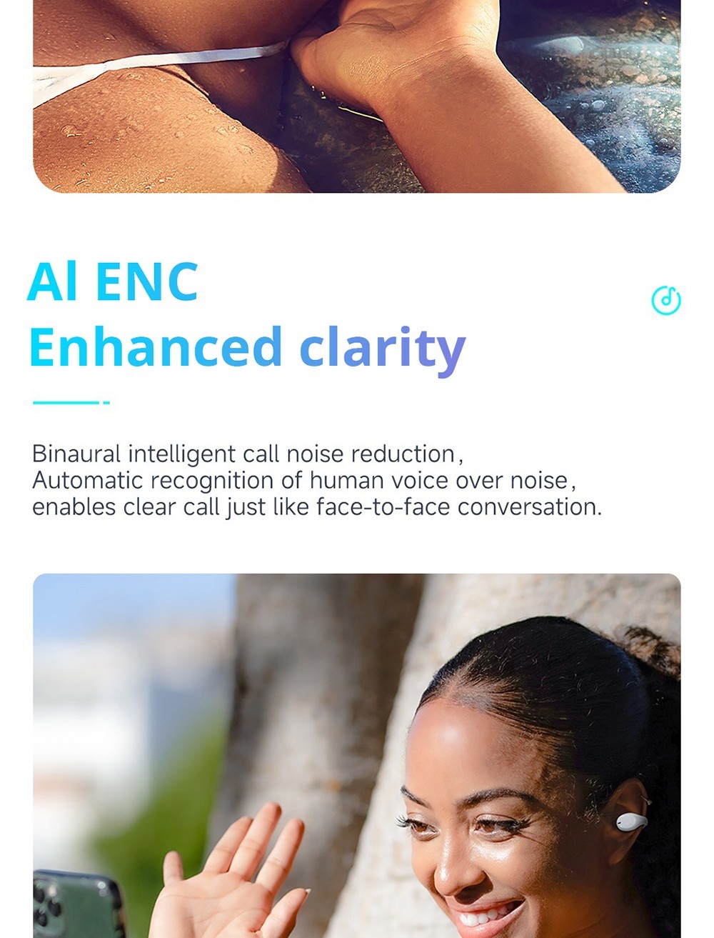 Coowoo Air Pro 6 Bluetooth Clip-on Open Ear Headphones - Black