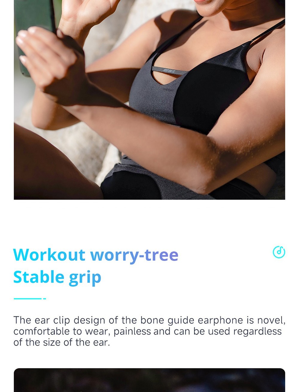 Coowoo Air Pro 6 Bluetooth Clip-on Open Ear Headphones - Black