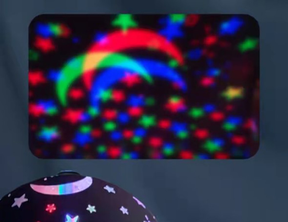 Crystal Projector Light, Multifunctional 7 Color Projector Night Light