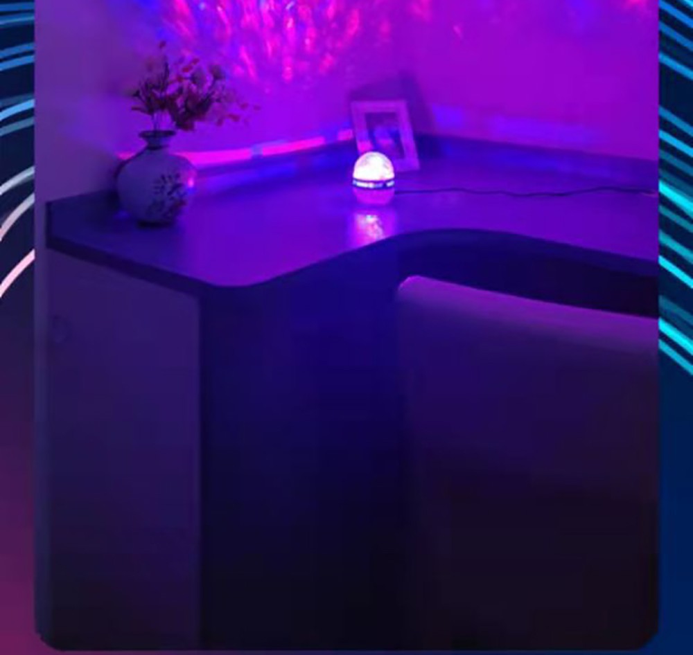 Crystal Projector Light, Multifunctional 7 Color Projector Night Light
