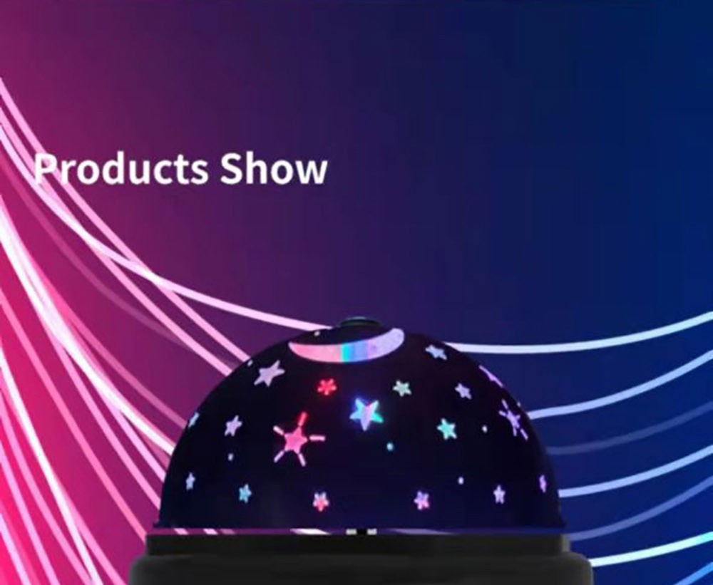 Crystal Projector Light, Multifunctional 7 Color Projector Night Light