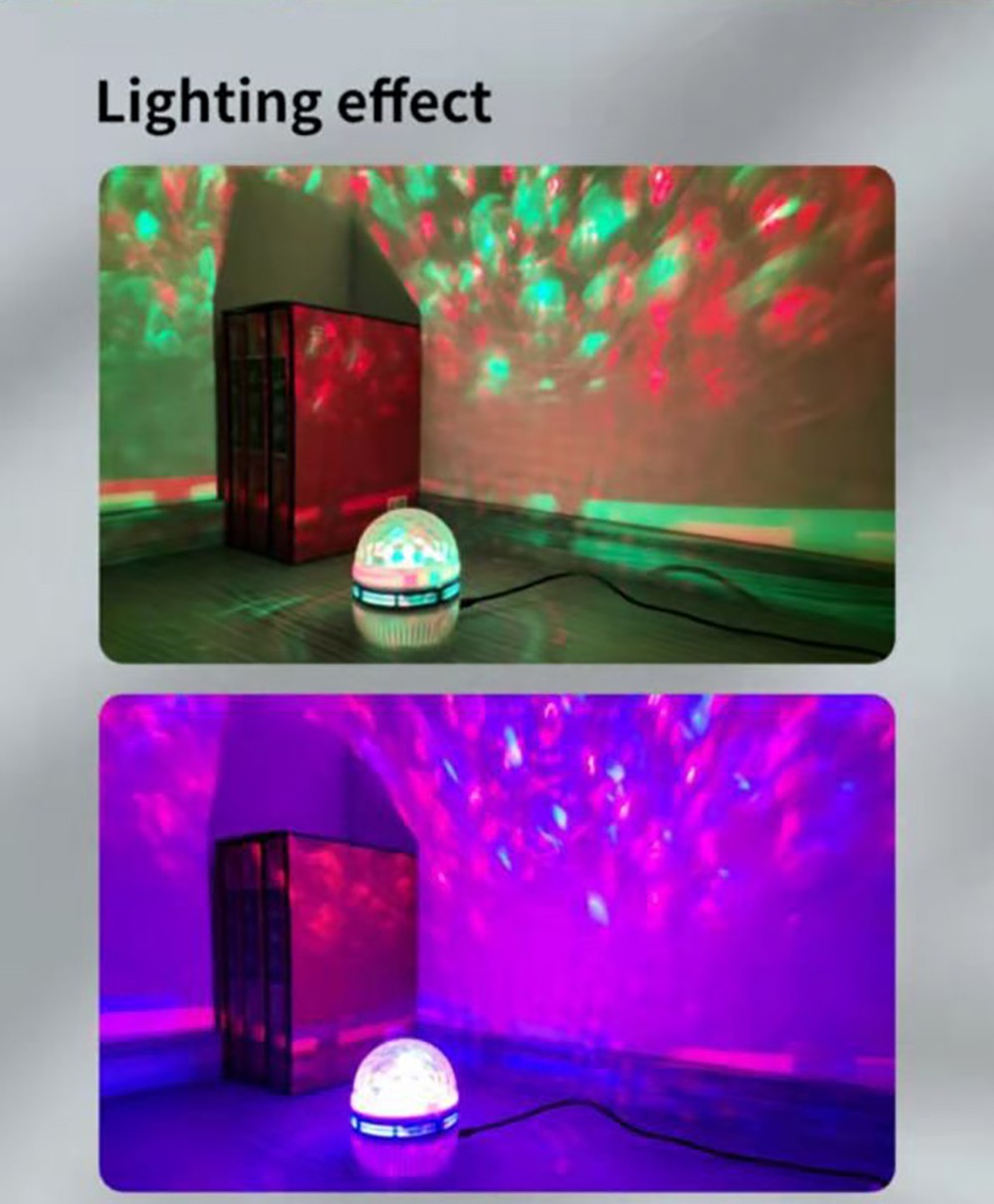 Crystal Projector Light, Multifunctional 7 Color Projector Night Light