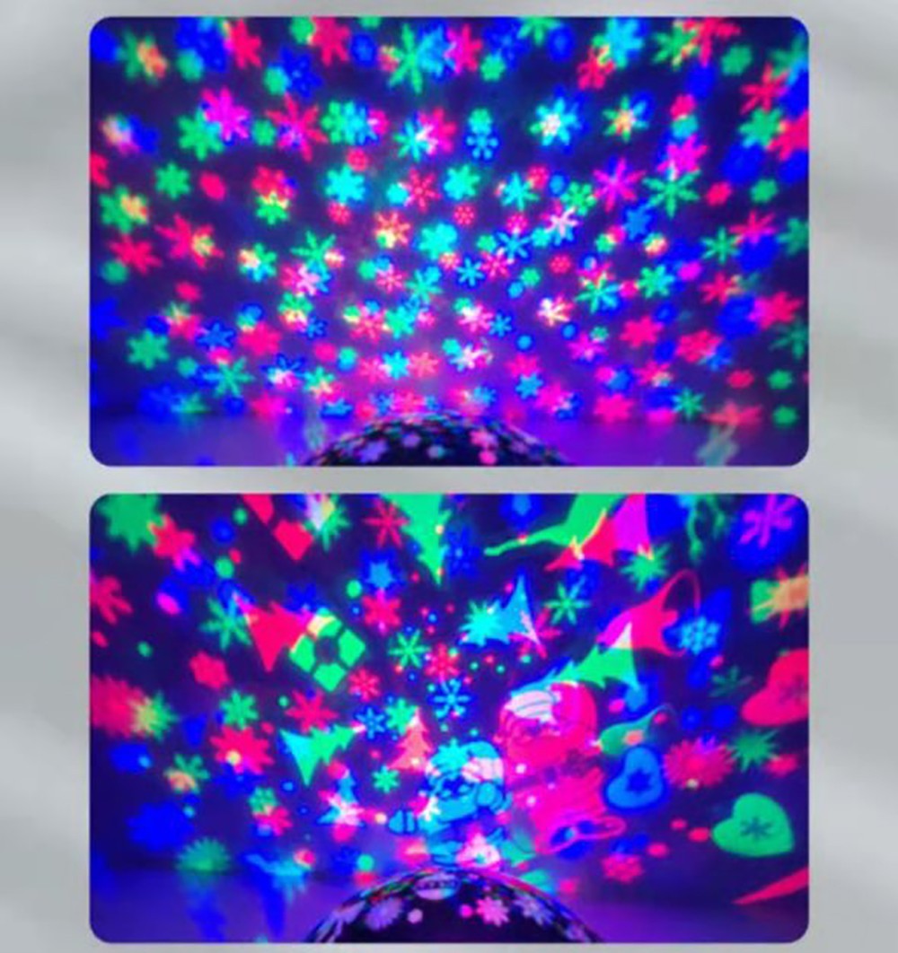 Crystal Projector Light, Multifunctional 7 Color Projector Night Light