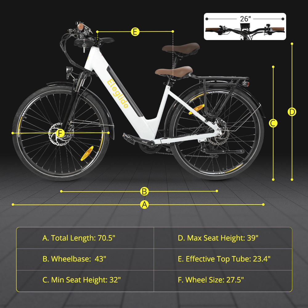 Refurbished Eleglide T1 STEP-THRU Electric Bike 36V 12.5Ah Battery 250W Motor MTB Bike