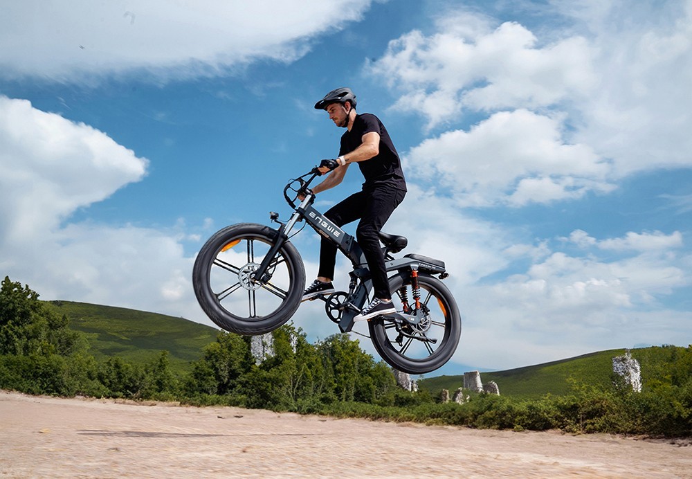 ENGWE X24 Electric Bike 48V 1000W Motor 19.2Ah & 10Ah Dual Battery for 95 Miles Range, 24*4.0 inch Fat Tire - Grey