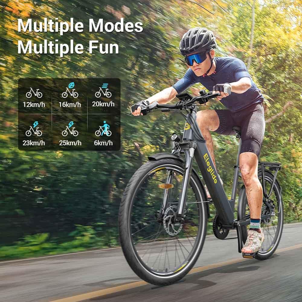 Refurbished Eleglide T1 Step-Thru Electric Moped Bike 36V 12.5Ah Battery 250W Motor Trekking Bike
