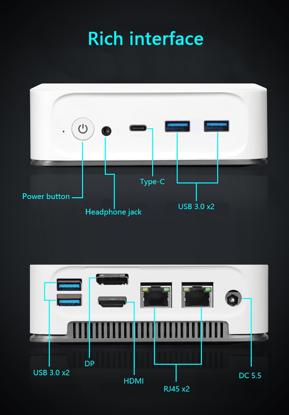 Funyet FY3 Mini PC Intel Alder Lake N95 TDP15W, 16GB RAM 512GB ROM, Windows 11 Pro, WiFi 6, 1000Mbps LAN