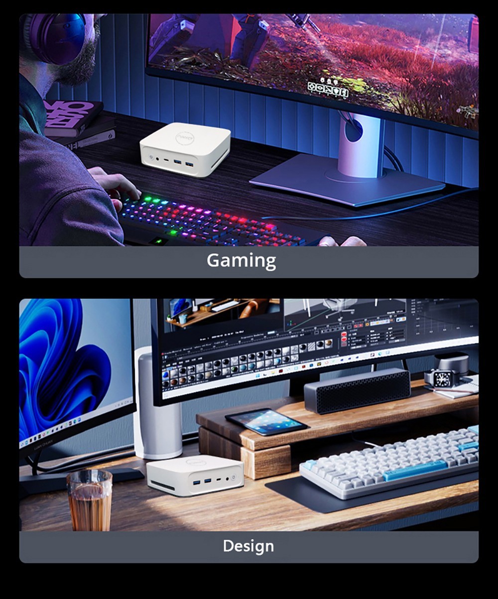 Funyet FY3 Mini PC Intel Alder Lake N95 TDP15W, 16GB RAM 512GB ROM, Windows 11 Pro, WiFi 6, 1000Mbps LAN