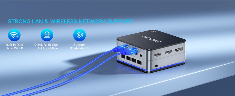 GMK G2 Mini PC Intel Alder Lake N100 up to 3.4GHz, 12GB DDR5 256GB SSD, WiFi 6, 2*Ethernet 1000Mbps Giga LAN RJ45 Windows 11 Pro