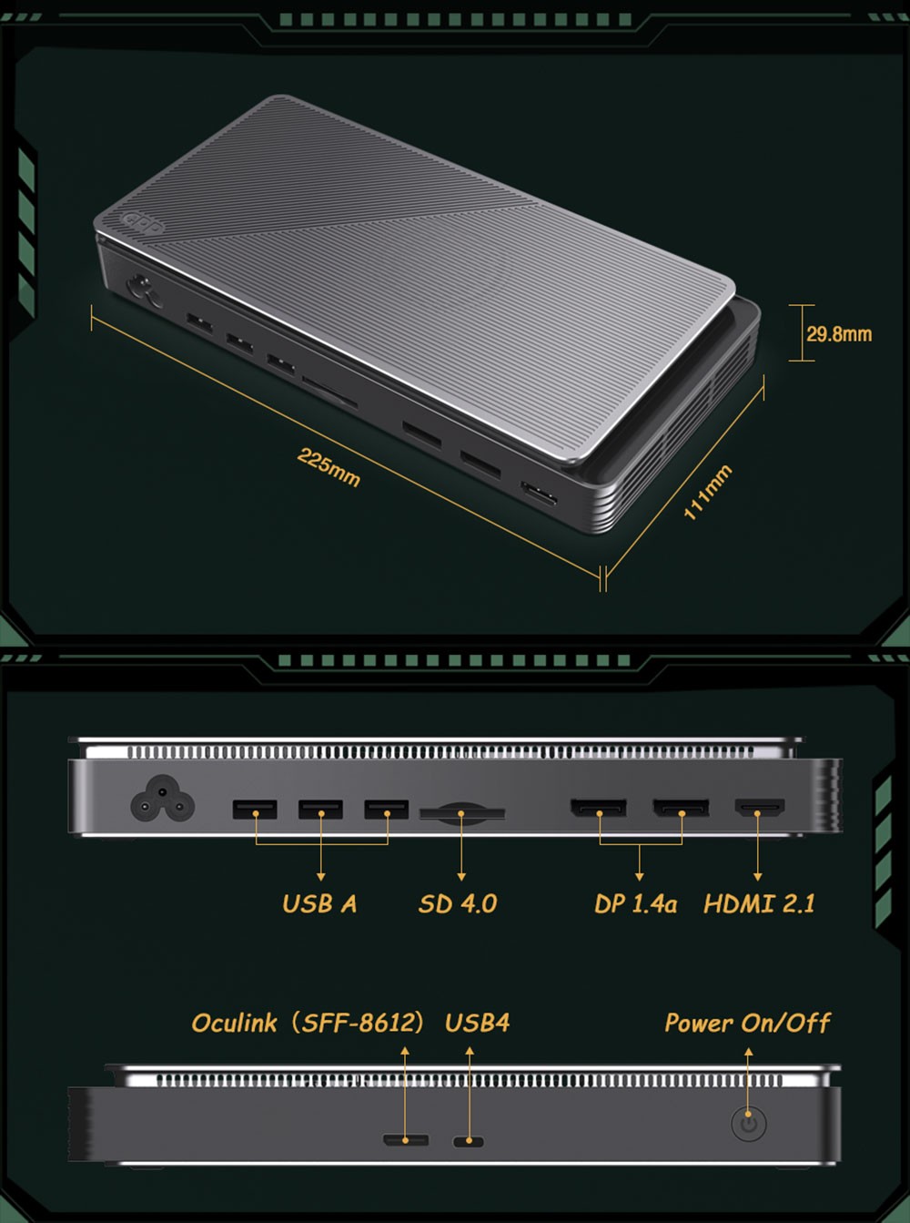 GPD Max 2 2023 Handheld Game Laptop AMD Ryzen 7 7840U Processor up to 5.1GHz, 32GB LPDDR5 2TB SSD Windows 11 WiFI 6 - US