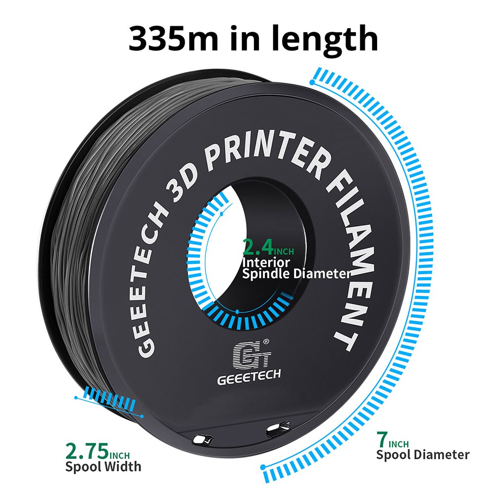 Geeetech TPU Filament for 3D Printer, 1.75mm Dimensional Accuracy +/- 0.03mm 1kg Spool (2.2 lbs) - Grey