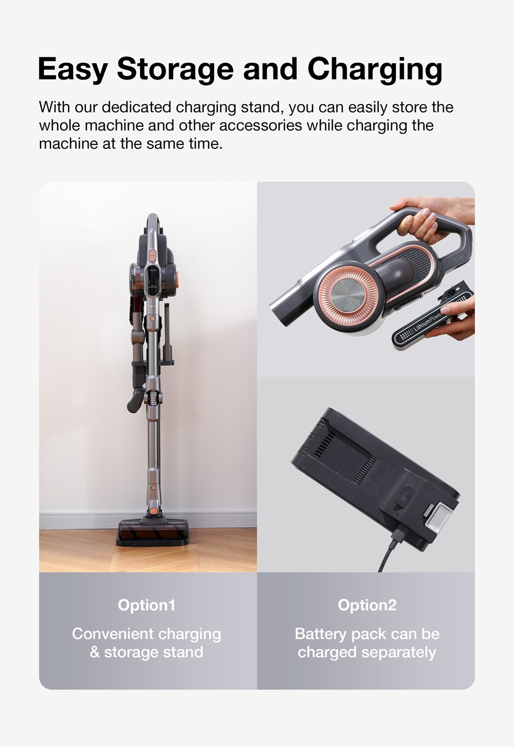 Refurbished JIMMY H10 Pro Flexible Smart Handheld Cordless Vacuum Cleaner 245AW 26Kpa Suction Intelligent Dust Sensor 3000mAH Battery 90min Run Time 600ml Dust Cup LCD Screen with 6 LED Headlights - Silver