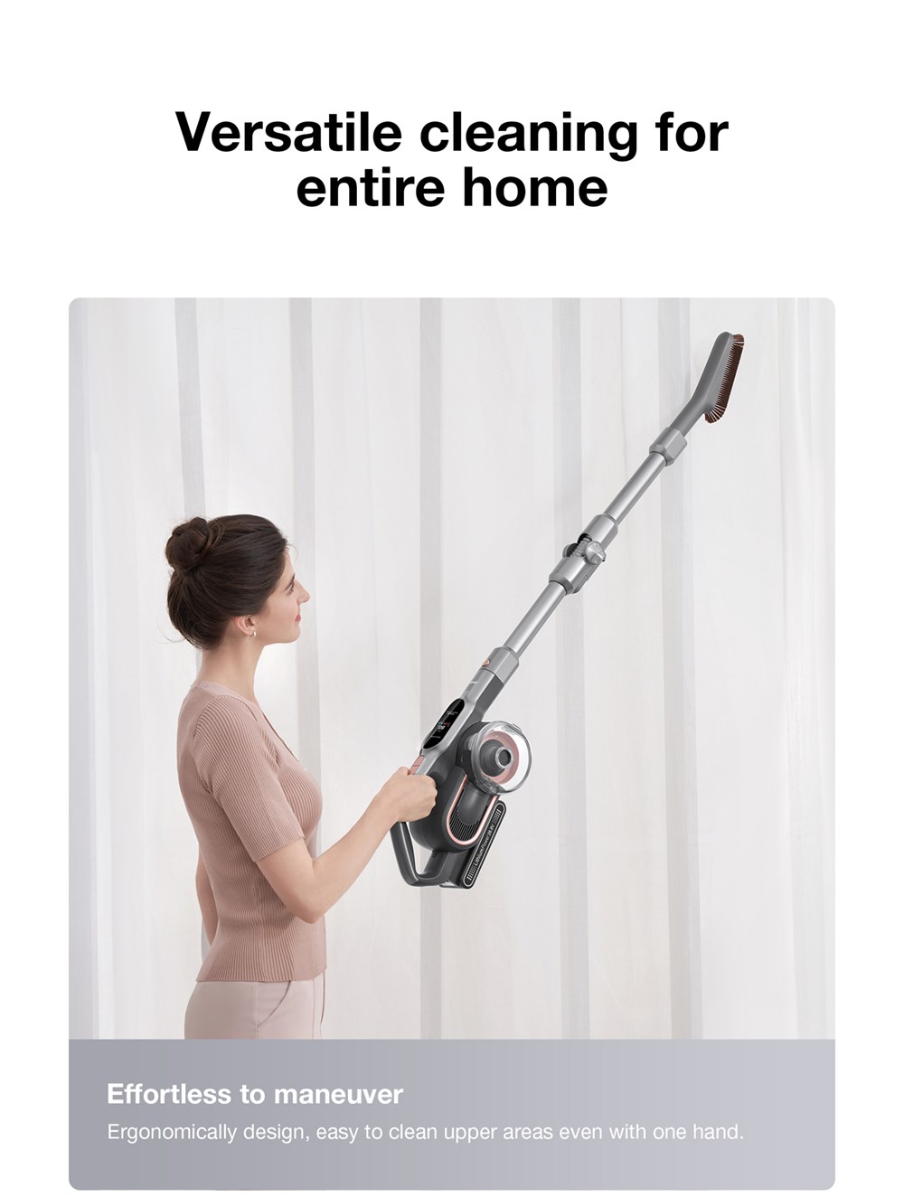 Refurbished JIMMY H10 Pro Flexible Smart Handheld Cordless Vacuum Cleaner 245AW 26Kpa Suction Intelligent Dust Sensor 3000mAH Battery 90min Run Time 600ml Dust Cup LCD Screen with 6 LED Headlights - Silver