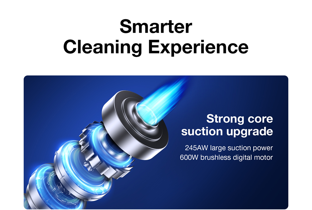 Refurbished JIMMY H10 Pro Flexible Smart Handheld Cordless Vacuum Cleaner 245AW 26Kpa Suction Intelligent Dust Sensor 3000mAH Battery 90min Run Time 600ml Dust Cup LCD Screen with 6 LED Headlights - Silver