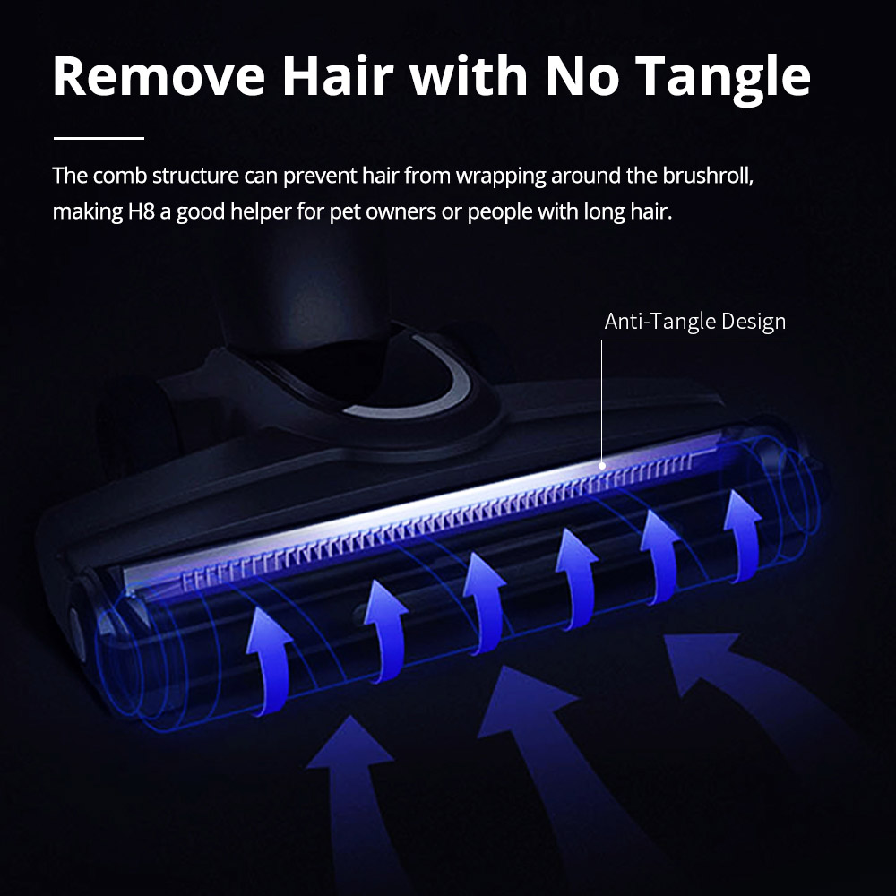 Refurbished JIMMY H8 Lightweight Smart Handheld Cordless Vacuum Cleaner 160AW 25000Pa Powerful Suction, 500W Motor, 60 Minutes Run Time, Auto Power Adjust LED Display Removable Battery Pack Anti-winding Ultra-low Noise for cleaning floors, furniture