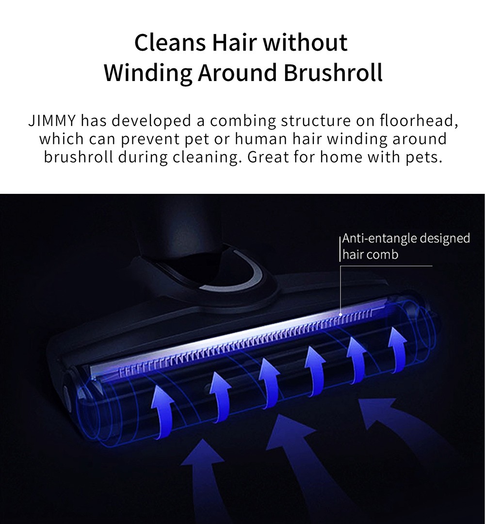 Refurbished JIMMY H9 Pro Flexible Smart Handheld Cordless Vacuum Cleaner 200AW 25000Pa Powerful Suction, 600W Motor, 80 Minutes Run Time, Auto Power Adjust LED Display Removable Battery With Rechargeable Stand Holder for cleaning floors by Xiaomi