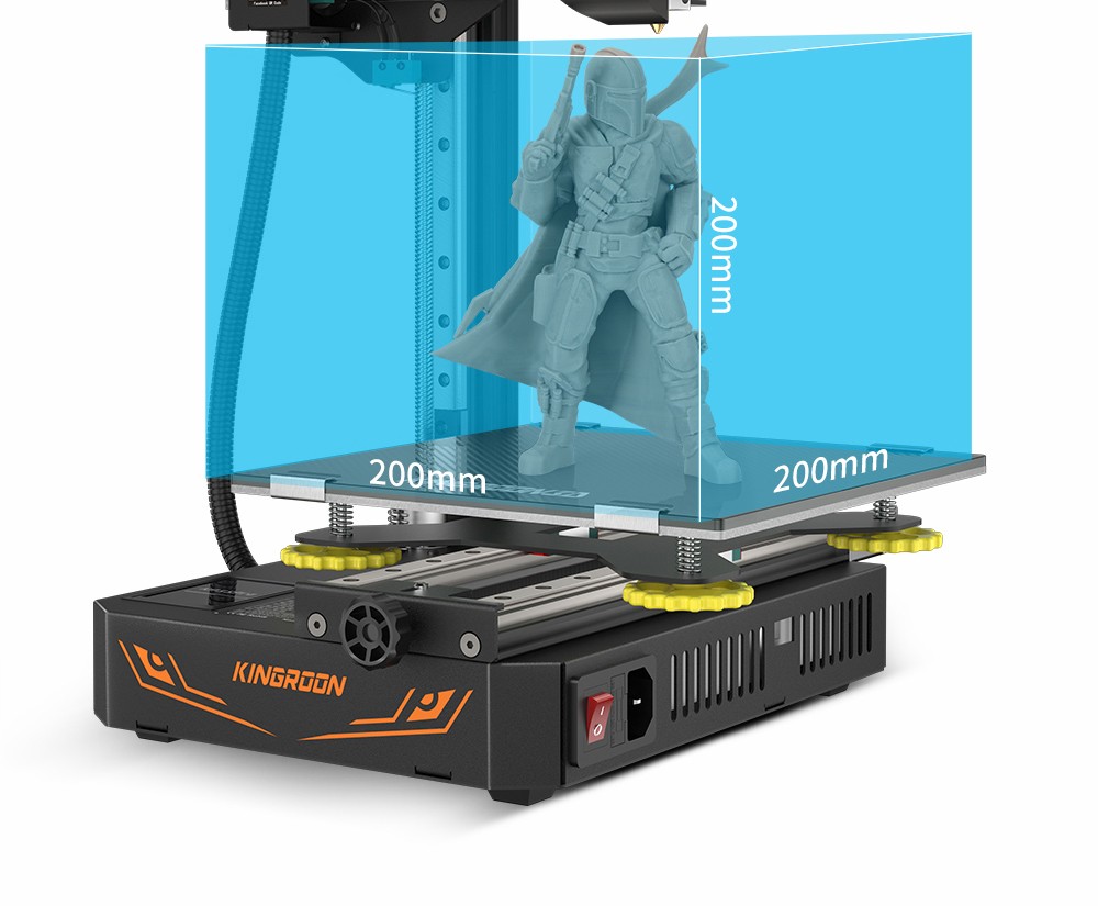 KINGROON KP3S Pro S1 3D Printer, Direct Extruder, 100mm/s Max Printing Speed, Mute Printing, 32-bit Motherboard, Resume Printing, Pre-Assembly, 200*200*200mm