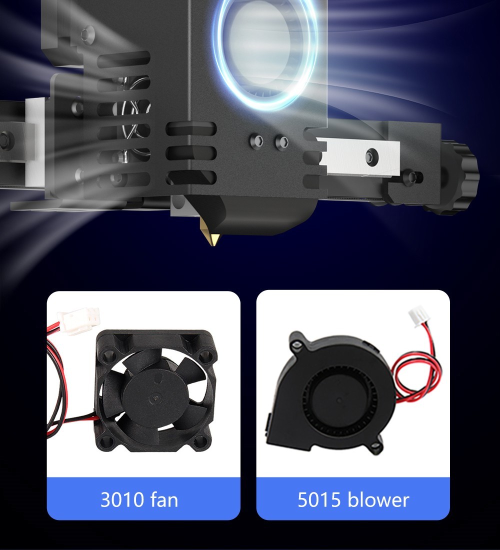 KINGROON KP3S Pro S1 3D Printer, Direct Extruder, 100mm/s Max Printing Speed, Mute Printing, 32-bit Motherboard, Resume Printing, Pre-Assembly, 200*200*200mm