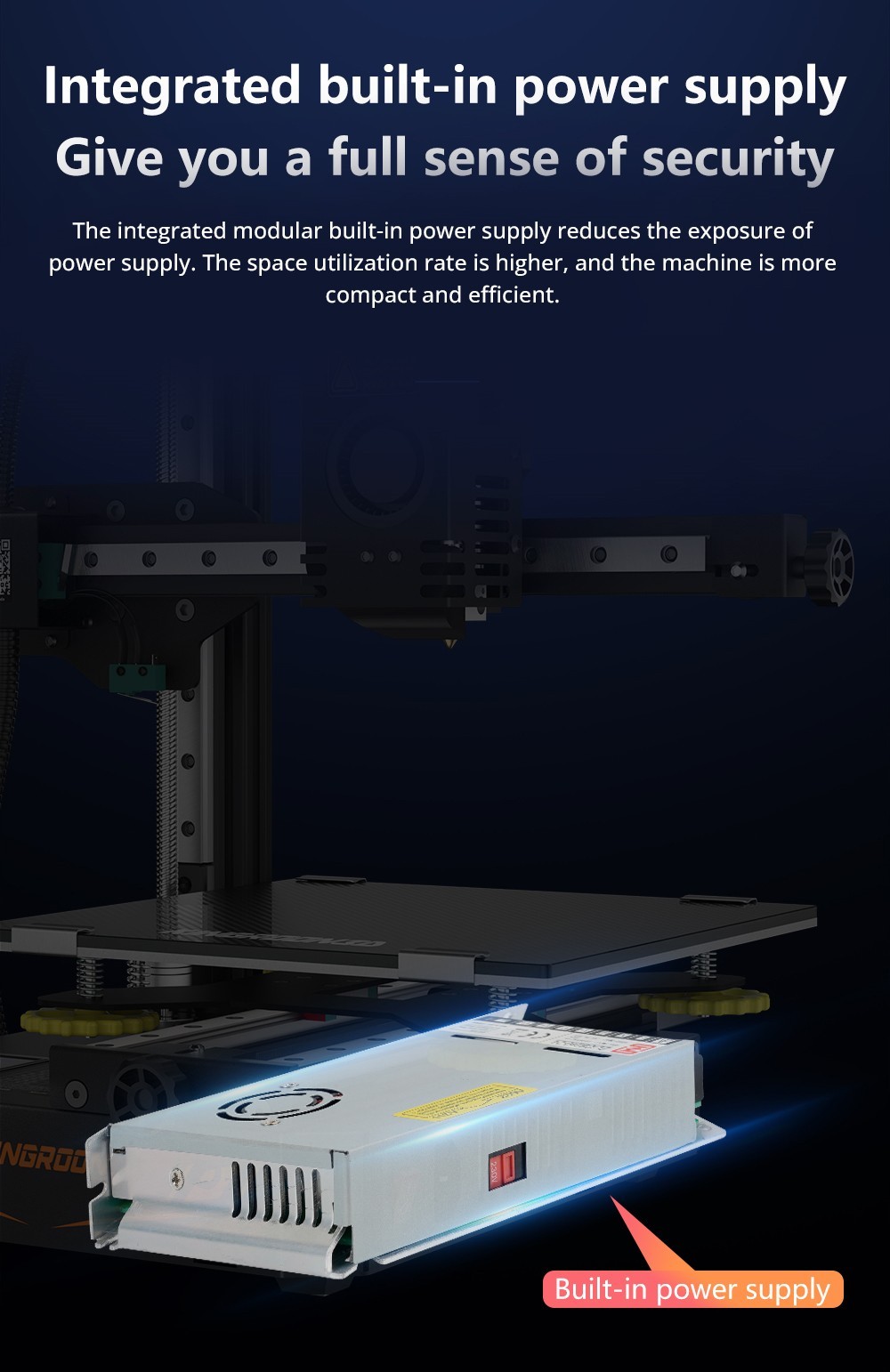 KINGROON KP3S Pro S1 3D Printer, Direct Extruder, 100mm/s Max Printing Speed, Mute Printing, 32-bit Motherboard, Resume Printing, Pre-Assembly, 200*200*200mm