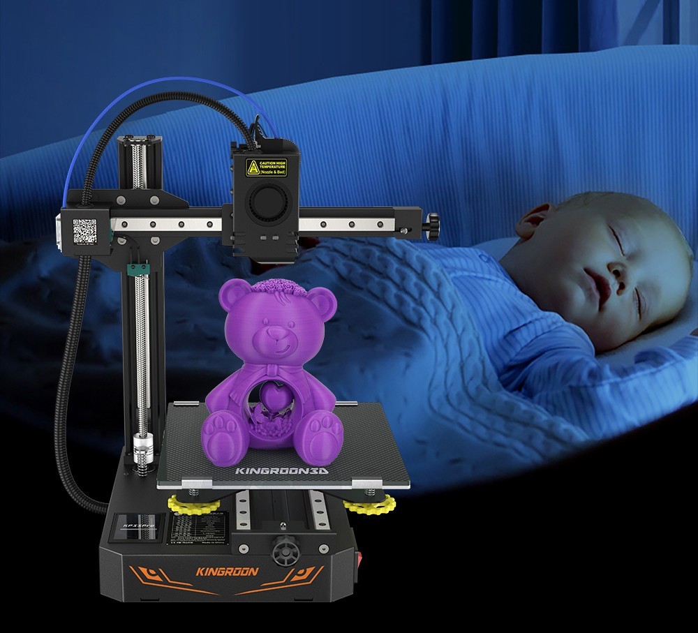 KINGROON KP3S Pro S1 3D Printer, Direct Extruder, 100mm/s Max Printing Speed, Mute Printing, 32-bit Motherboard, Resume Printing, Pre-Assembly, 200*200*200mm