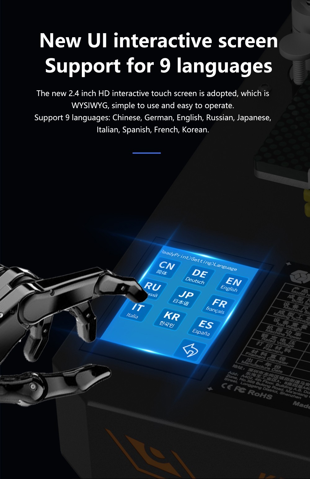 KINGROON KP3S Pro S1 3D Printer, Direct Extruder, 100mm/s Max Printing Speed, Mute Printing, 32-bit Motherboard, Resume Printing, Pre-Assembly, 200*200*200mm