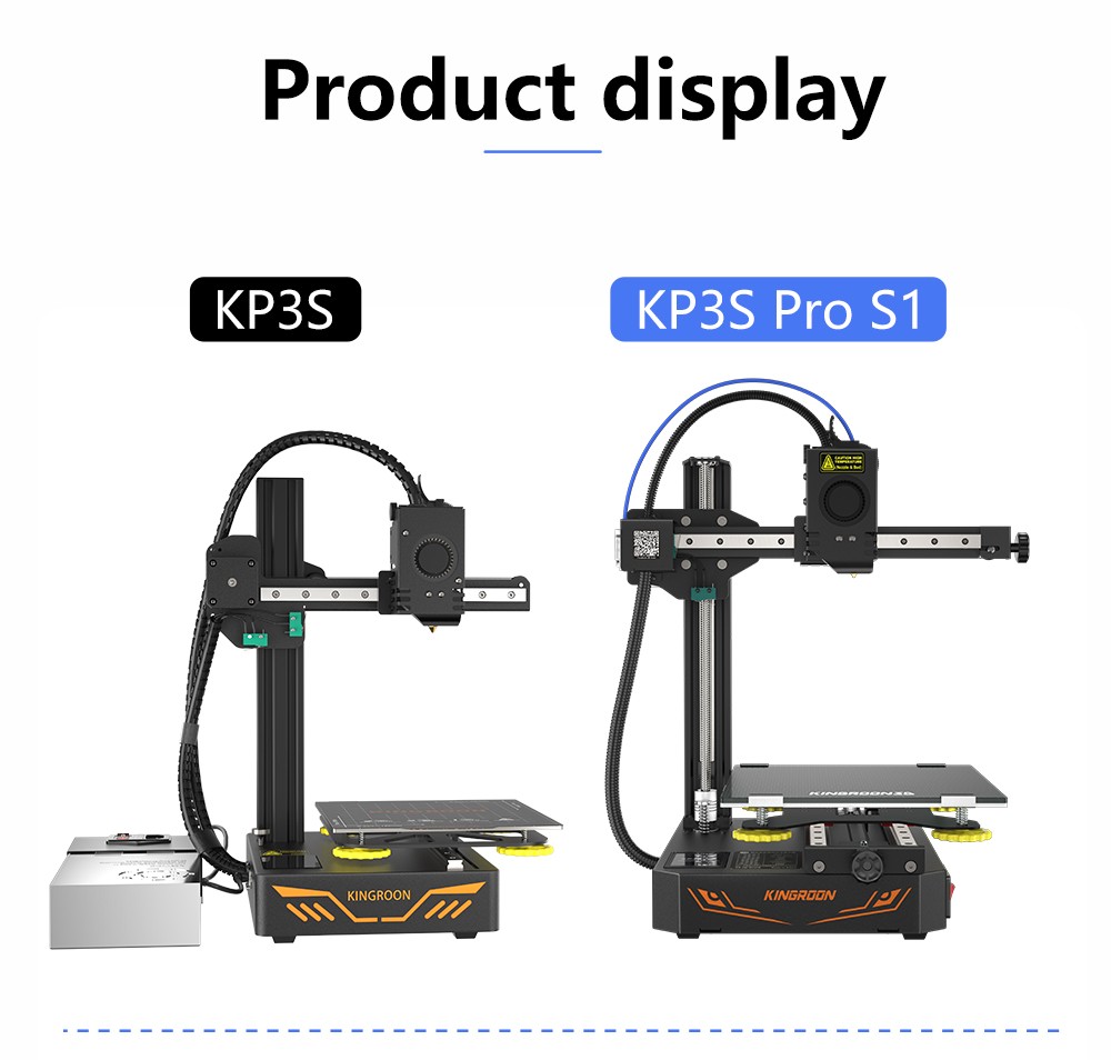 KINGROON KP3S Pro S1 3D Printer, Direct Extruder, 100mm/s Max Printing Speed, Mute Printing, 32-bit Motherboard, Resume Printing, Pre-Assembly, 200*200*200mm