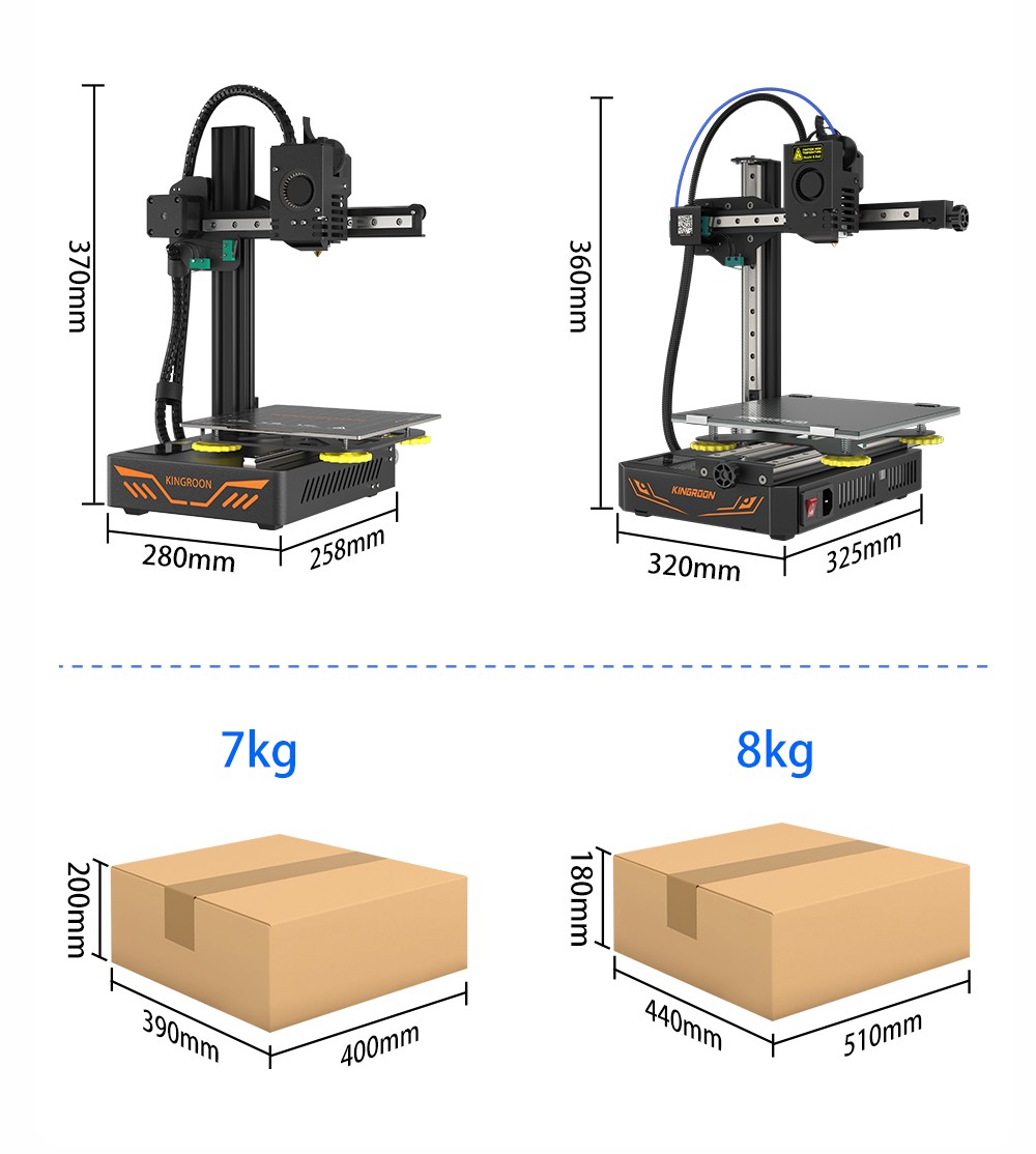 KINGROON KP3S Pro S1 3D Printer, Direct Extruder, 100mm/s Max Printing Speed, Mute Printing, 32-bit Motherboard, Resume Printing, Pre-Assembly, 200*200*200mm