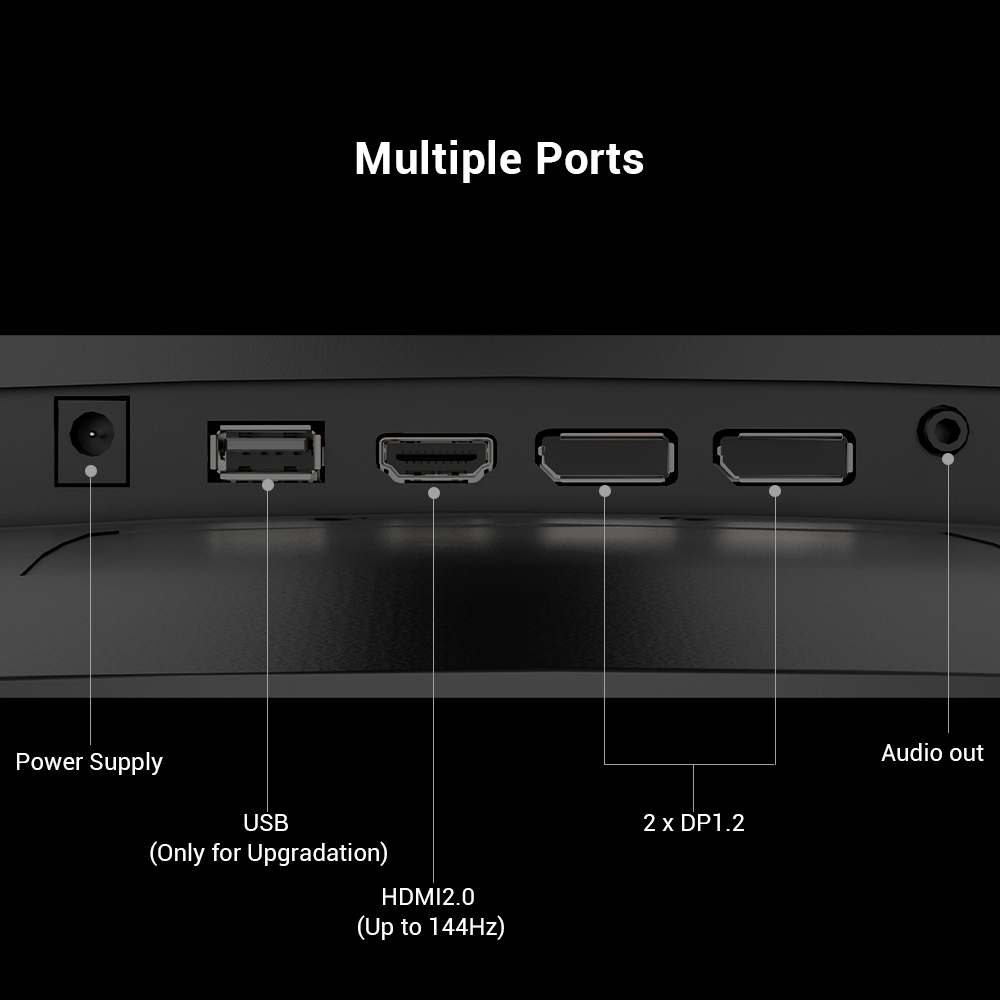 Refurbished KTC H27S17 Gaming Monitor 27-inch 2560x1440 QHD 165Hz HVA Curved 1500R 3ms Response Time