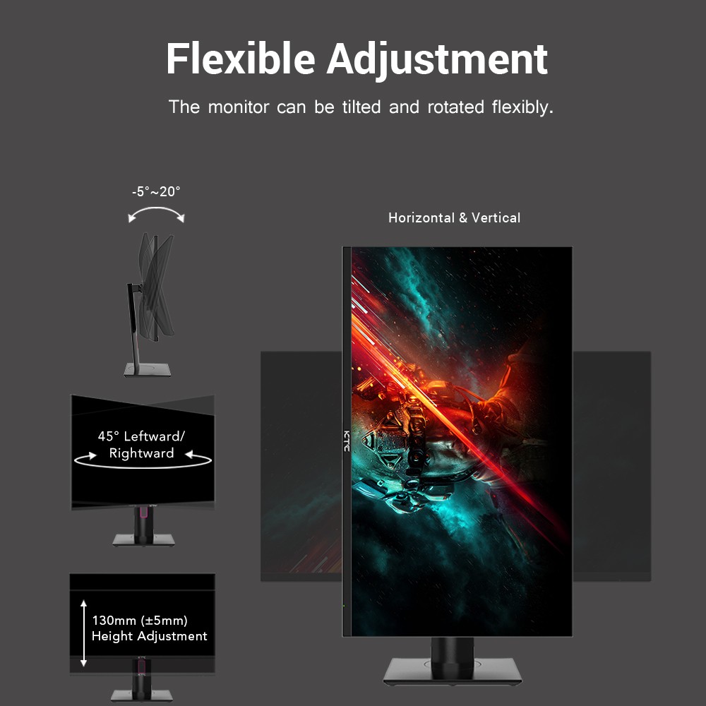 Refurbished KTC H27T22 Gaming Monitor 27-inch 2560x1440 QHD 165Hz Fast IPS 1ms Response Time 100% sRGB HDMI2.0 DP1.2