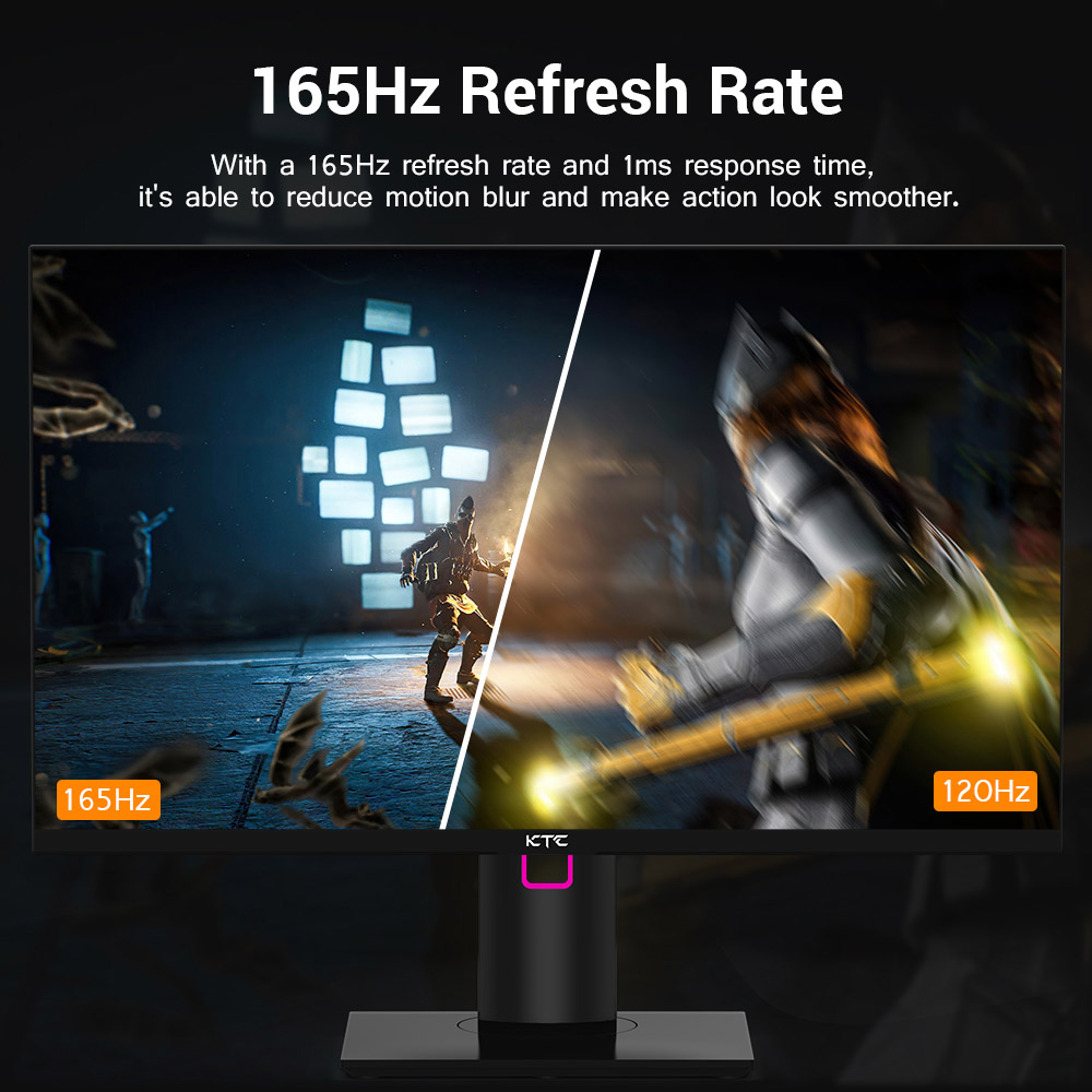 Refurbished KTC H27T22 Gaming Monitor 27-inch 2560x1440 QHD 165Hz Fast IPS 1ms Response Time 100% sRGB HDMI2.0 DP1.2