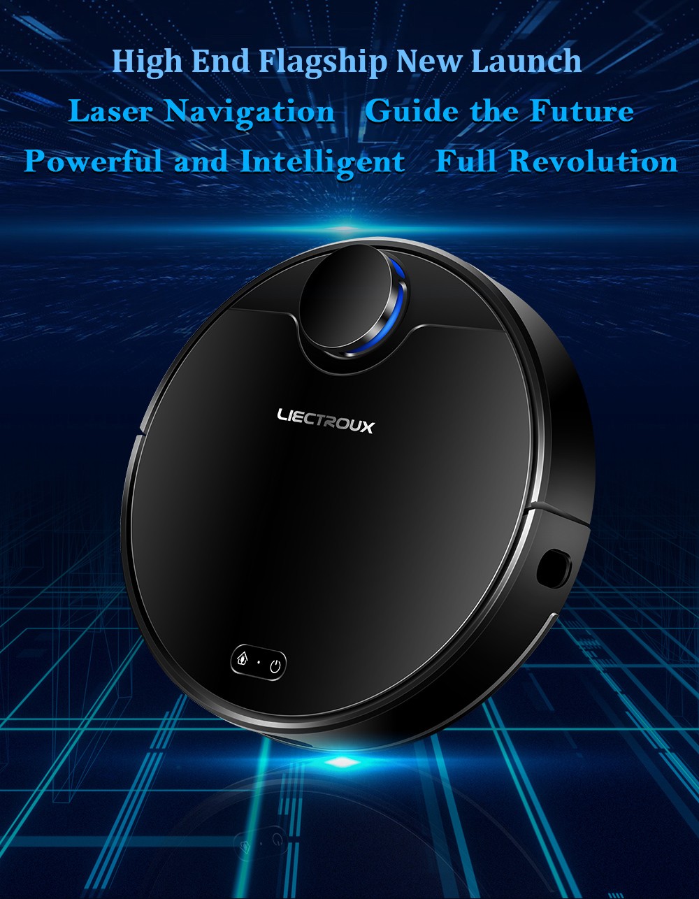 Refurbished Liectroux ZK901 Robot Vacuum Cleaner 3 In 1 Vacuuming Sweeping and Mopping Laser Navigation 6500Pa Suction 5000mAh Battery Voice Control Breakpoint Resume Clean & Mapping APP Control - Black